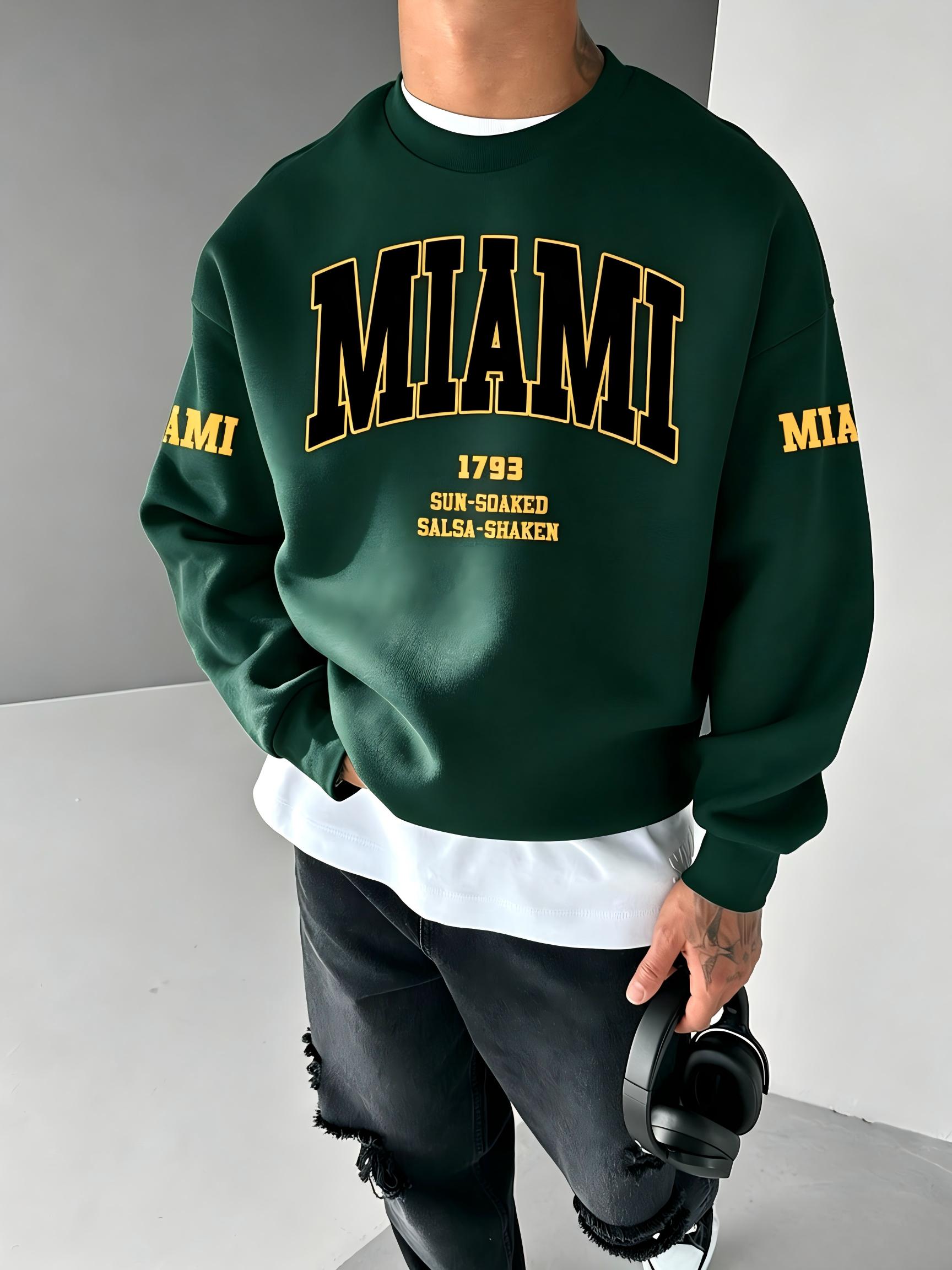 Street Fashion Of Milan - เสื้อยืดแขนยาวคอกลมผู้ชายแฟชั่น รุ่น 1793 สำหรับฤดูใบไม้ร่วง/ฤดูหนาว ลายพิมพ์มิลานสไตล์เรโทร ยืดหยุ่นเล็กน้อย