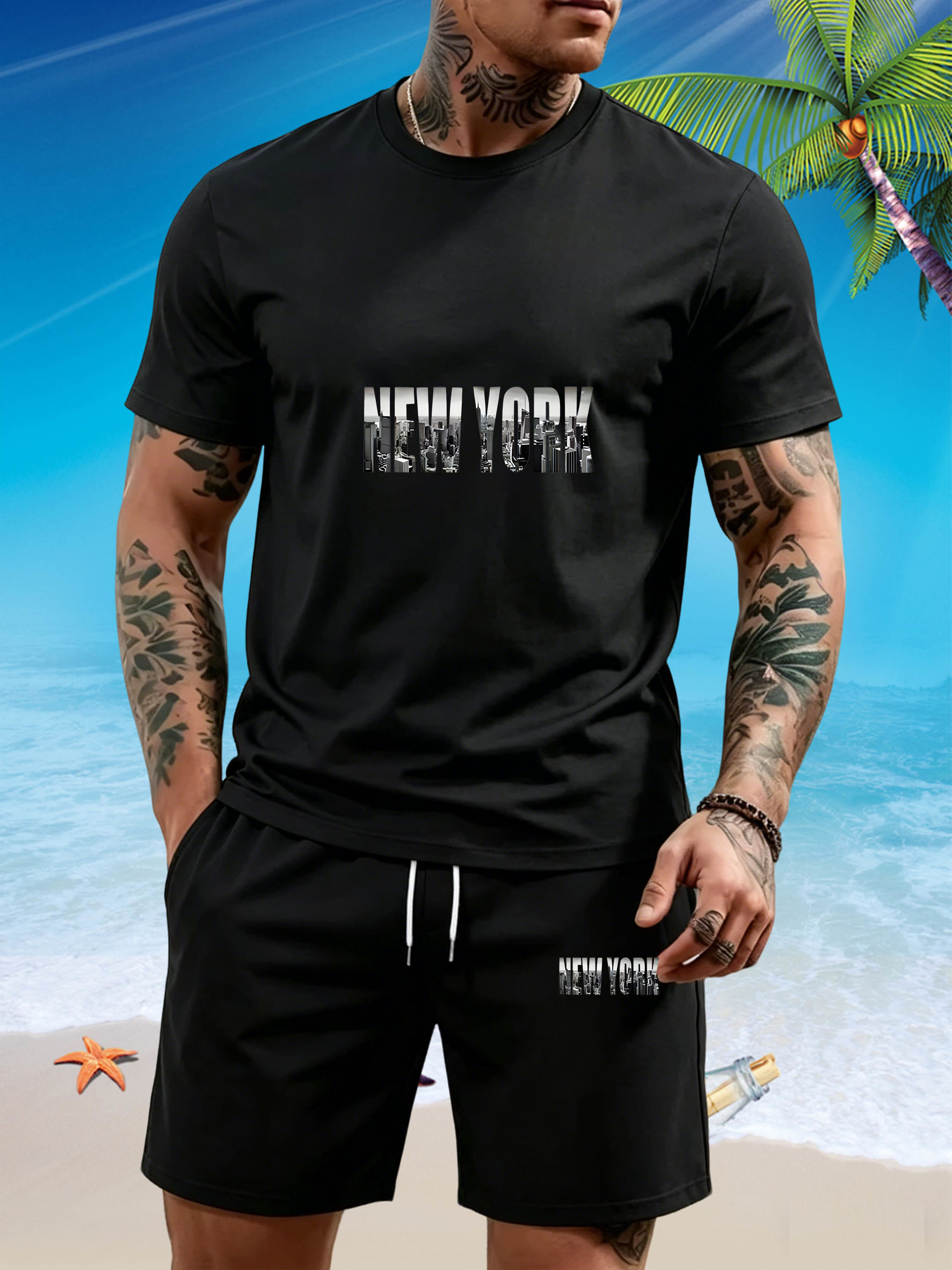 Street Fashion New York 2026 - เสื้อยืดผู้ชายลายตัวอักษรนิวยอร์กแบบเรียบง่ายทันสมัยปี 2026 ชุดเสื้อยืดแฟชั่นฤดูร้อนสไตล์ฮิปฮอปทรงหลวมใส่สบายระบายอากาศได้ดี