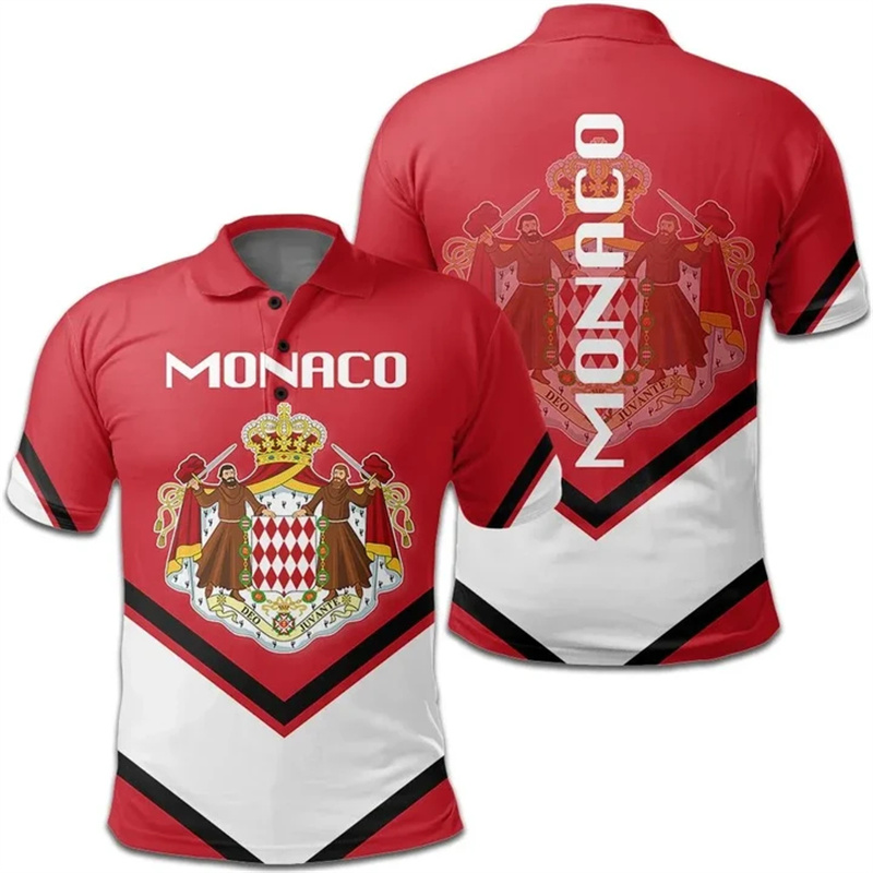 Street Fashion Monaco - เสื้อโปโลพิมพ์ลาย3D แฟชั่นเสื้อเทนนิสแนวสตรีทไซส์ใหญ่สำหรับผู้ชายเสื้อผ้าแขนลำลองขาสั้นสำหรับฤดูร้อน