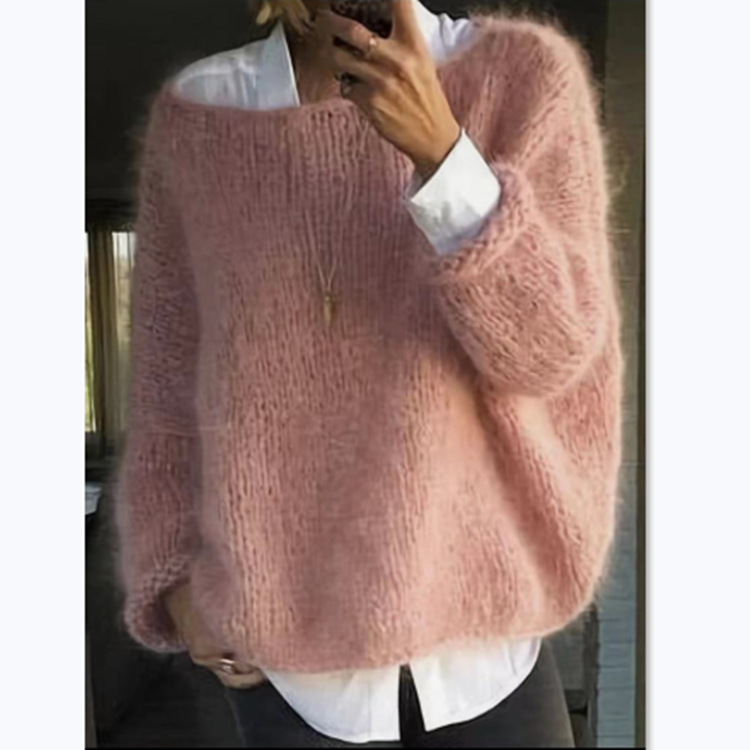Street Fashion Online - เสื้อสเวตเตอร์ถักแฟชั่นลำลองสำหรับผู้หญิง รุ่นใหม่ปี 2026 สไตล์สตรีท ทรงตรง ใส่สบาย