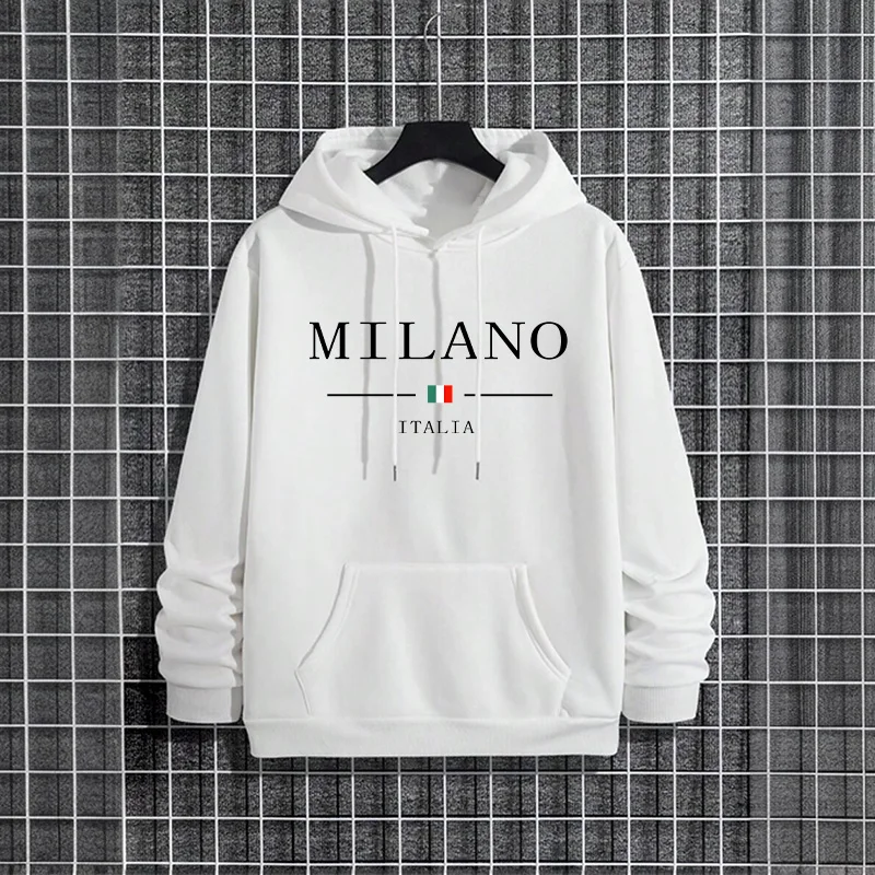 Street Fashion Of Milan - เสื้อฮู้ดผู้ชายแฟชั่นอิตาลี มิลาน 2025 สไตล์สตรีทเท่ๆ ฮิปฮอป เสื้อสวมหัวลำลอง