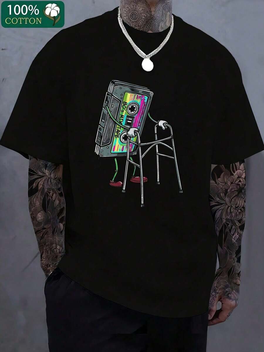 Street Fashion Essentials - เสื้อยืดพิมพ์ลายสำหรับผู้ชาย, ลายพิมพ์สไตล์สตรีท, เสื้อยืดแฟชั่นฮิปฮอป Y2k, เสื้อผ้าลำลองแฟชั่นสำหรับผู้ชายและไอเท็มจำเป็นสำหรับฤดูร้อน