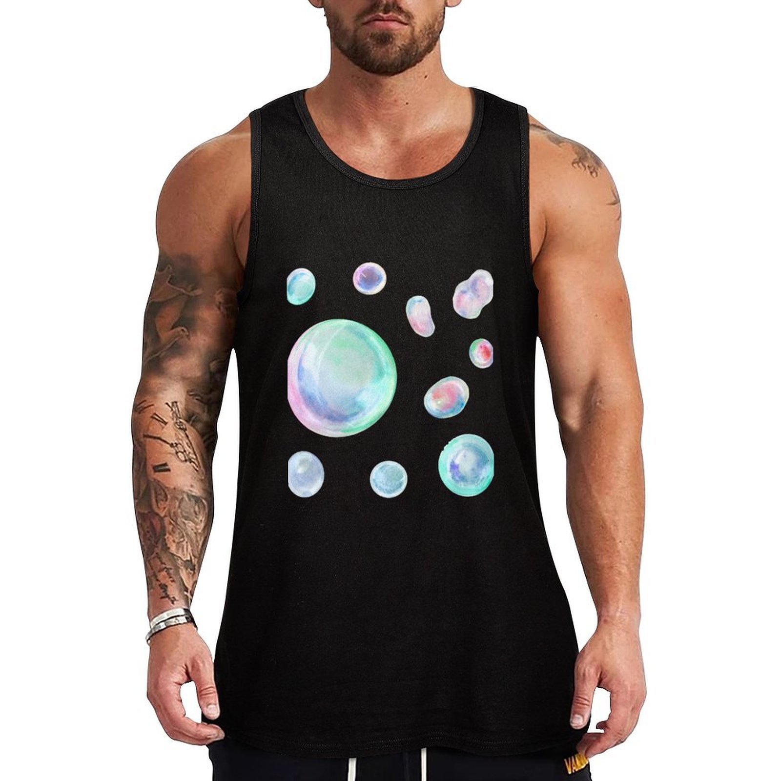 เสื้อกล้ามลายฟองสบู่สีน้ำ เสื้ - Street Fashion Urban บทวิจารณ์และราคา