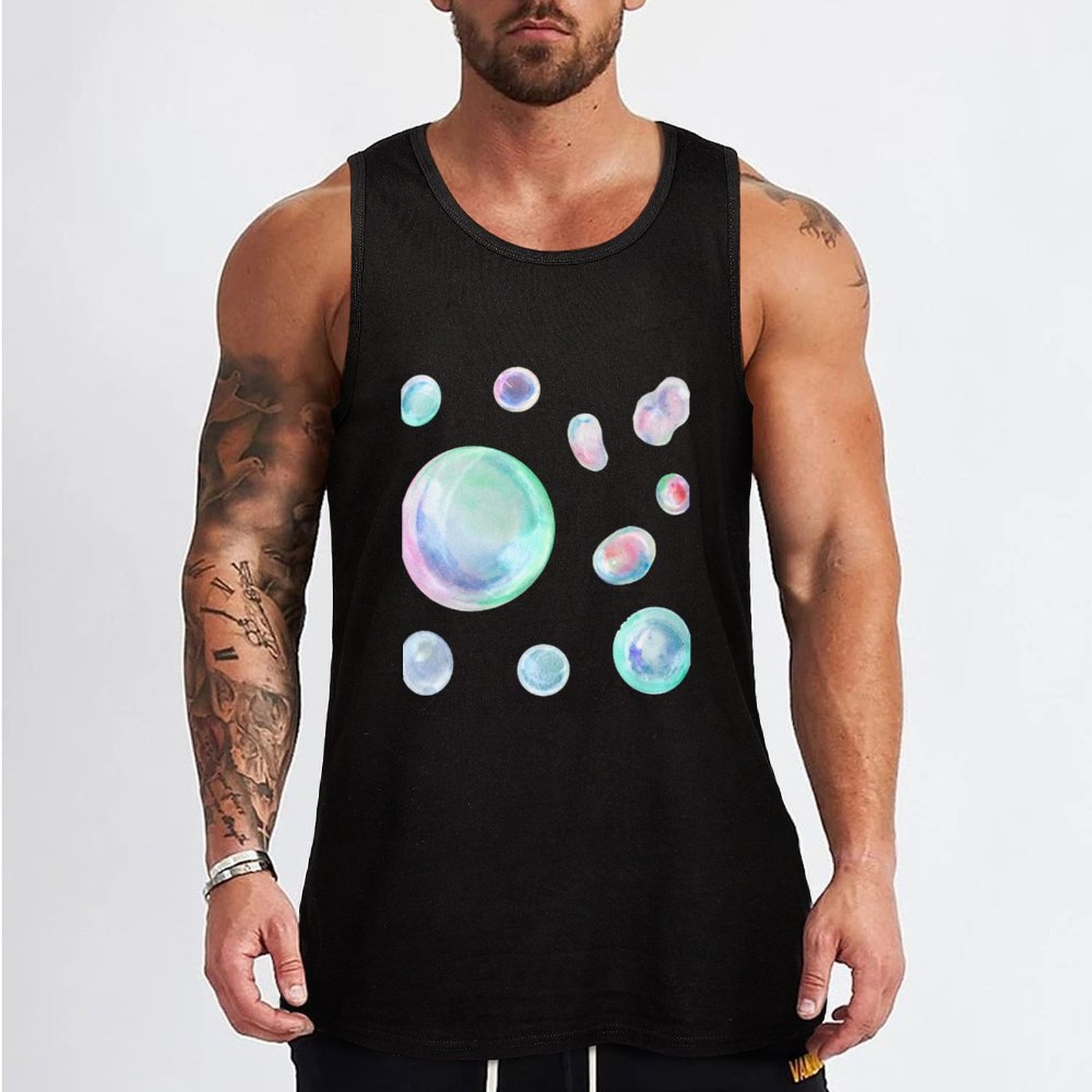 เสื้อกล้ามลายฟองสบู่สีน้ำ เสื้ - Street Fashion Urban บทวิจารณ์และราคา