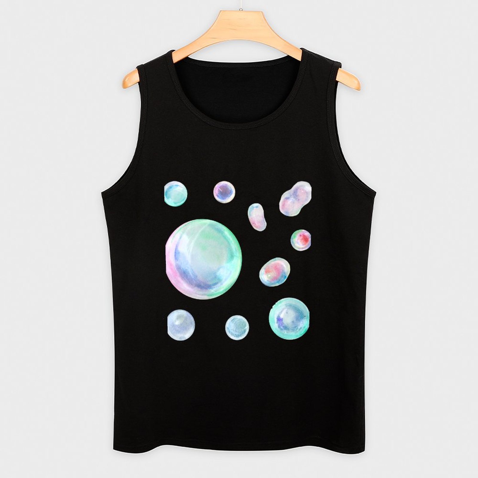 เสื้อกล้ามลายฟองสบู่สีน้ำ เสื้ - Street Fashion Urban บทวิจารณ์และราคา