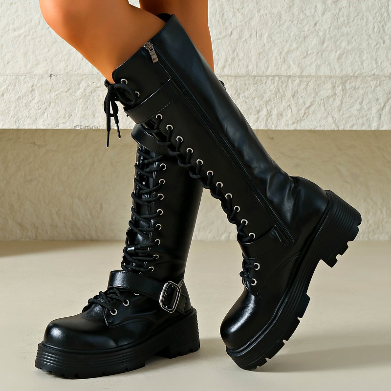 รองเท้าบูทหุ้มข้อผู้หญิงแบบพื้ - Chunky Sneaker Platform บทวิจารณ์และราคา