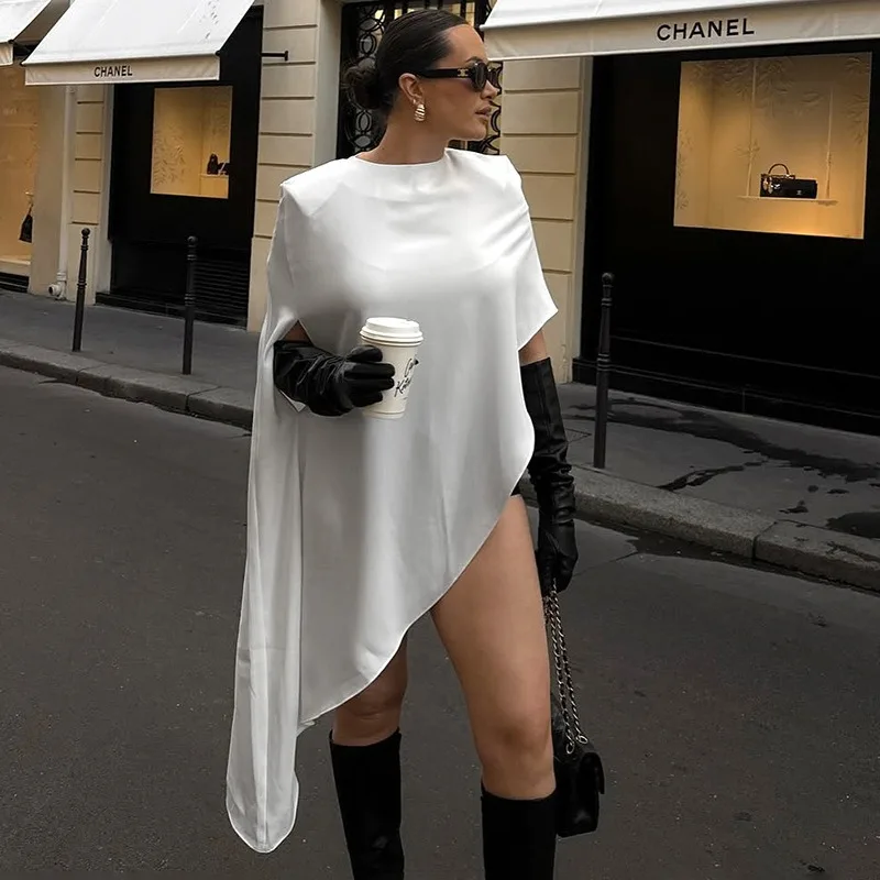 BWQ แฟชั่นชุดเดรสสีขาวเซ็กซี่ไ - Street Fashion Look บทวิจารณ์และราคา