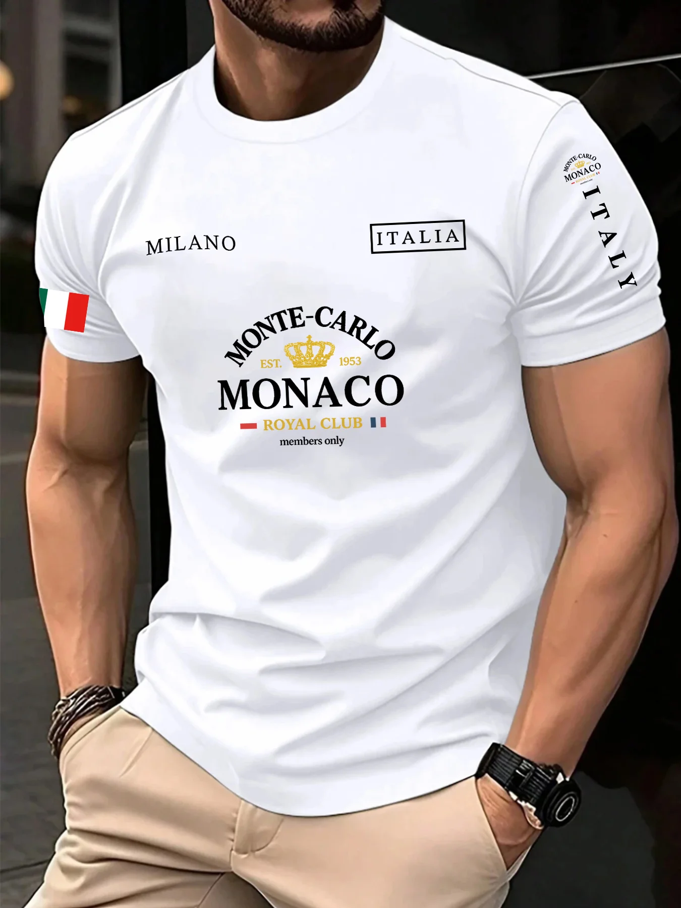 เสื้อยืดพิมพ์ลายธงชาติโมนาโกคุ - Street Fashion Monaco บทวิจารณ์และราคา