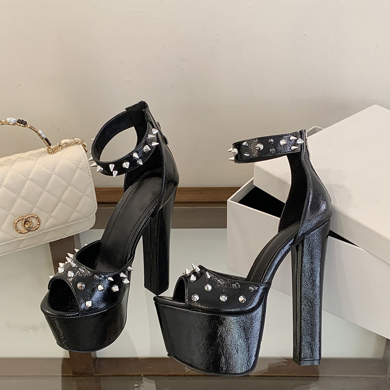 รองเท้าส้นสูงแบบเปิดนิ้วเท้าปร - Street Fashion Designer บทวิจารณ์และราคา