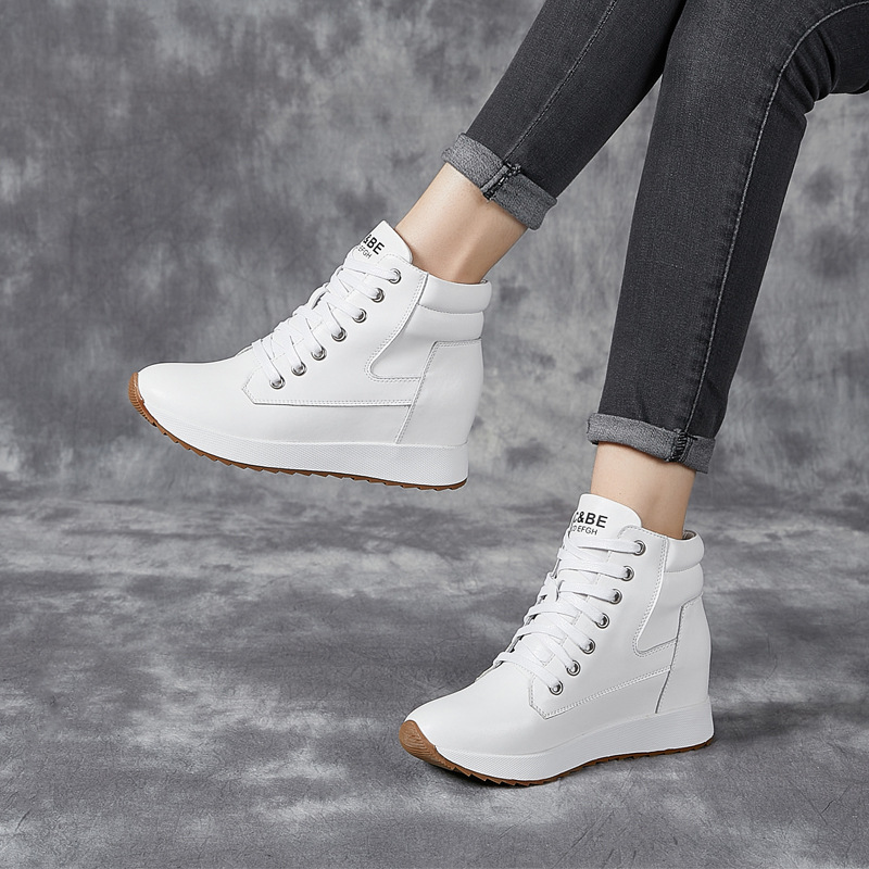 7 ซม.ของแท้หนังผู้หญิงข้อเท้า  - Chunky Sneaker Platform บทวิจารณ์และราคา