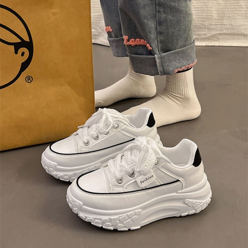 รองเท้าผ้าใบสีขาวทรง Chunky สไ - Chunky Sneaker Platform บทวิจารณ์และราคา