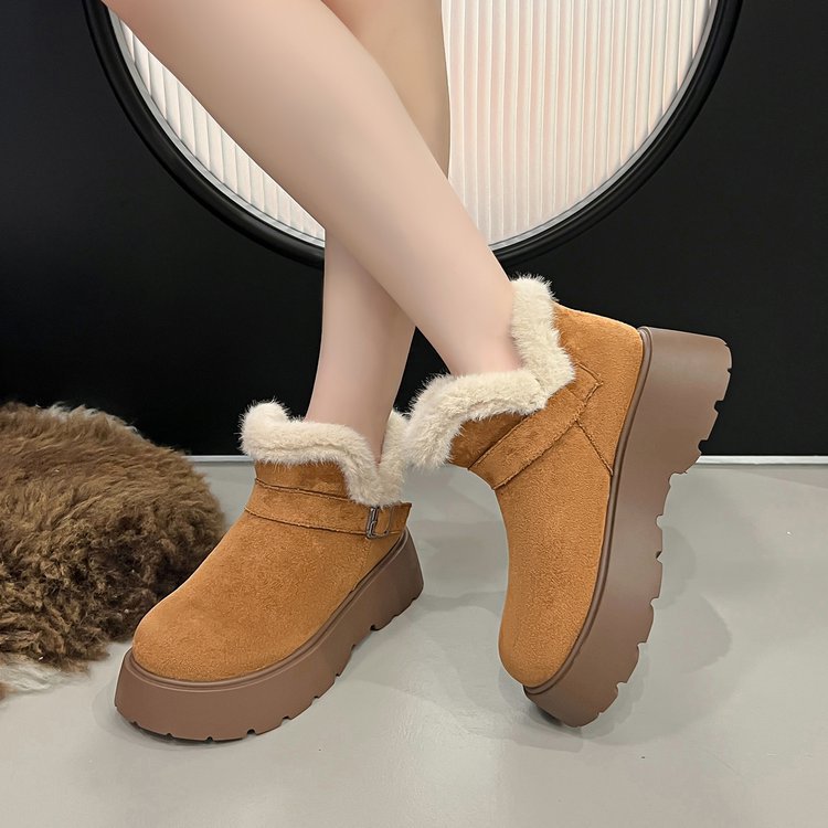 รองเท้าบูทหิมะผู้หญิงแบบหนา สไ - Street Fashion Online บทวิจารณ์และราคา