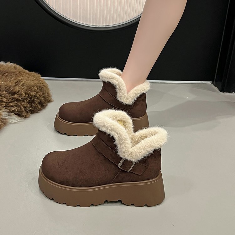 รองเท้าบูทหิมะผู้หญิงแบบหนา สไ - Street Fashion Online บทวิจารณ์และราคา