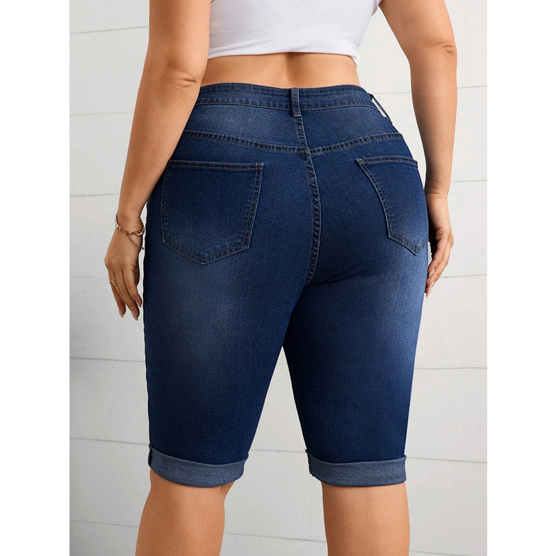 กางเกงยีนส์ทรงดินสอเอวกลางแบบว - Street Fashion Plus Size บทวิจารณ์และราคา