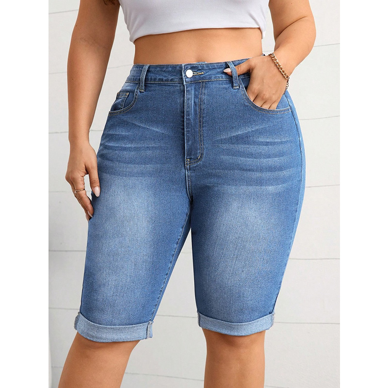 กางเกงยีนส์ทรงดินสอเอวกลางแบบว - Street Fashion Plus Size บทวิจารณ์และราคา