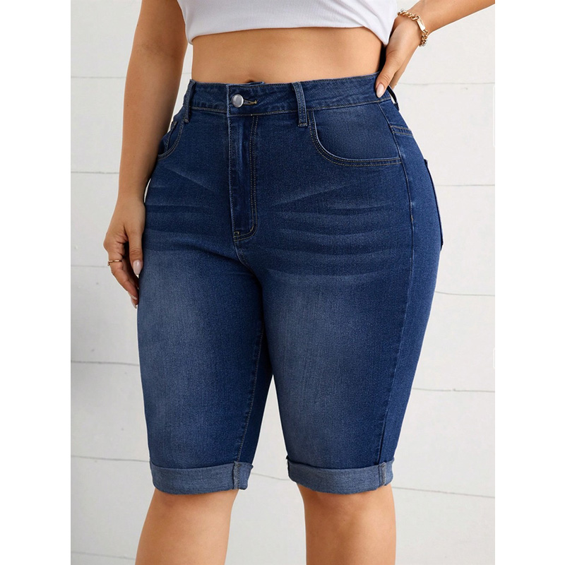 กางเกงยีนส์ทรงดินสอเอวกลางแบบว - Street Fashion Plus Size บทวิจารณ์และราคา