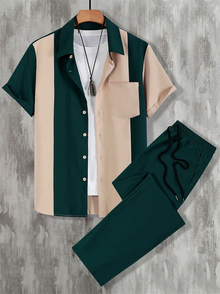 ชุดเสื้อผ้าผู้ชายลายทางพิมพ์ลา - Street Fashion Urban บทวิจารณ์และราคา