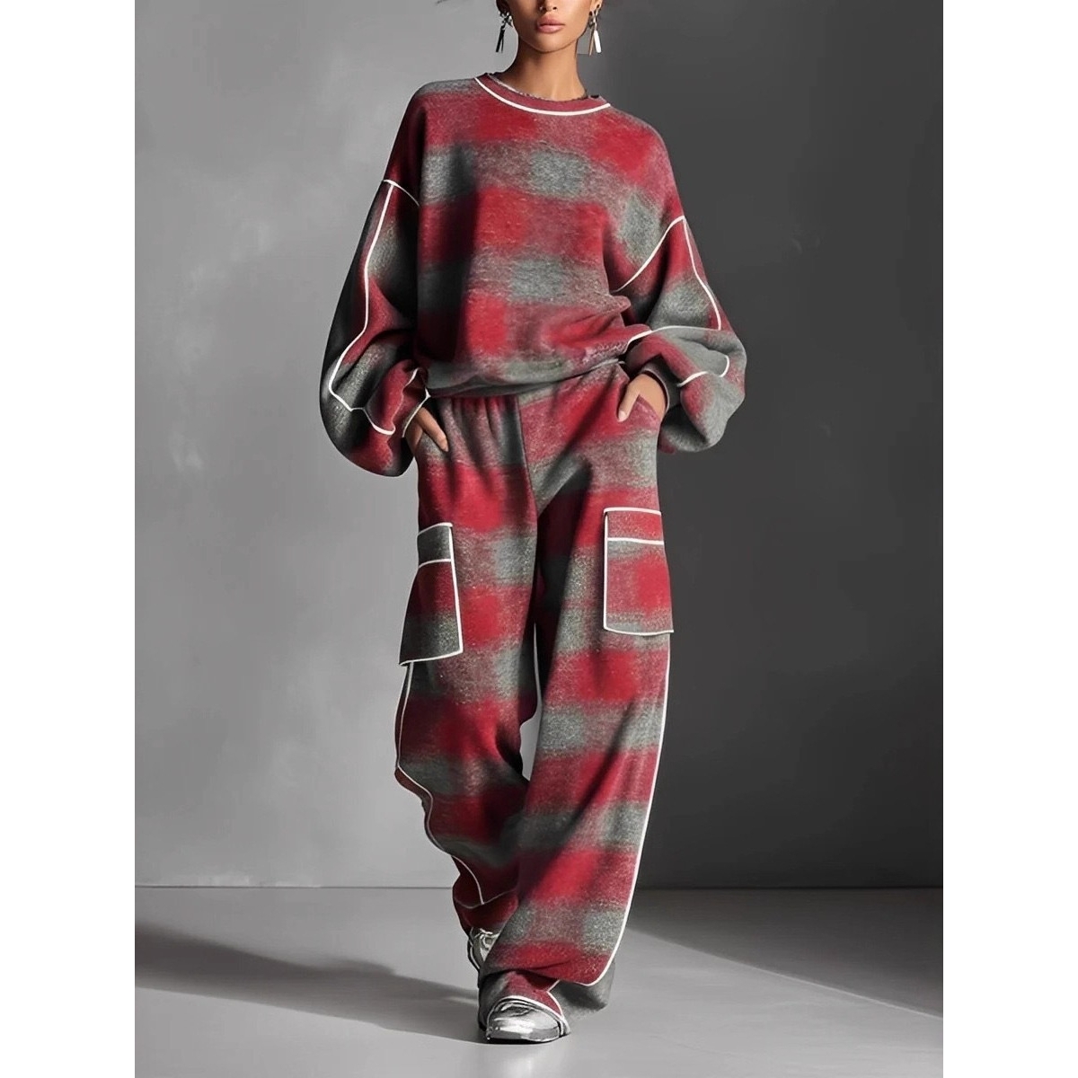 ชุดเซ็ตสูทลายสก็อตสไตล์ครอส-บอ - Street Fashion Look บทวิจารณ์และราคา