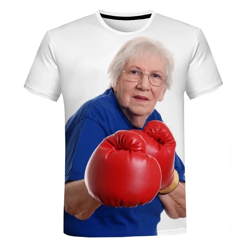 เสื้อยืดผู้ชายลายคุณยายใหม่คอก - Street Fashion Plus Size บทวิจารณ์และราคา