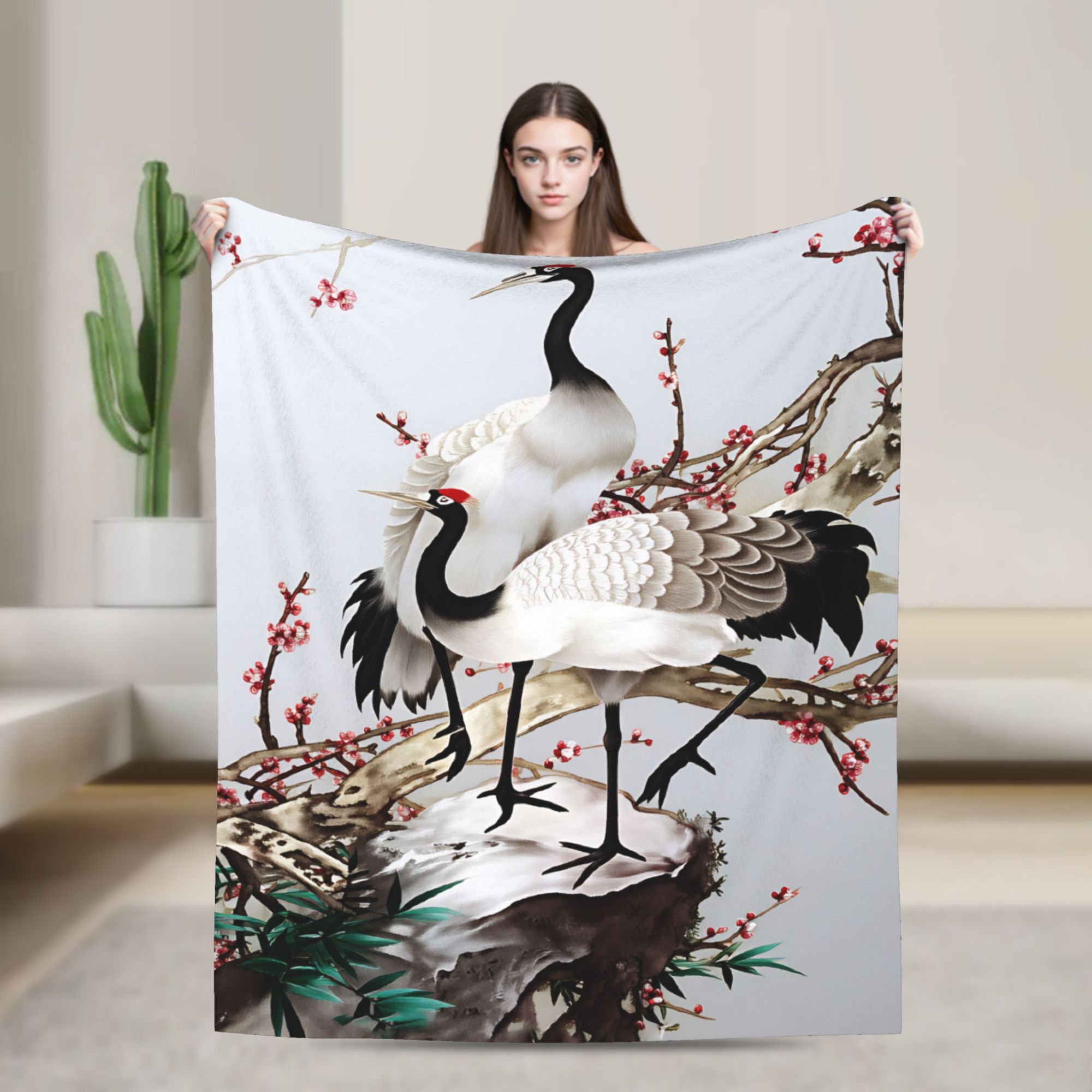 ผ้าห่มลายเครนสไตล์จีน ผ้าห่มนุ - Street Fashion In Chinese บทวิจารณ์และราคา