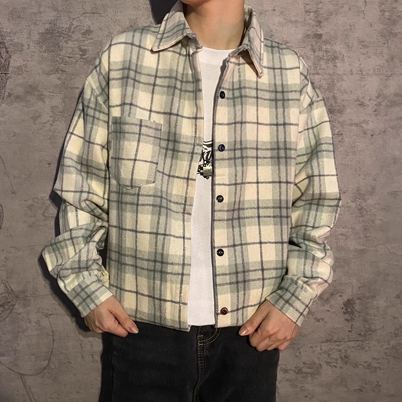 เสื้อเชิ้ตผู้ชายแขนยาวลายสก๊อต - Street Fashion Guys บทวิจารณ์และราคา