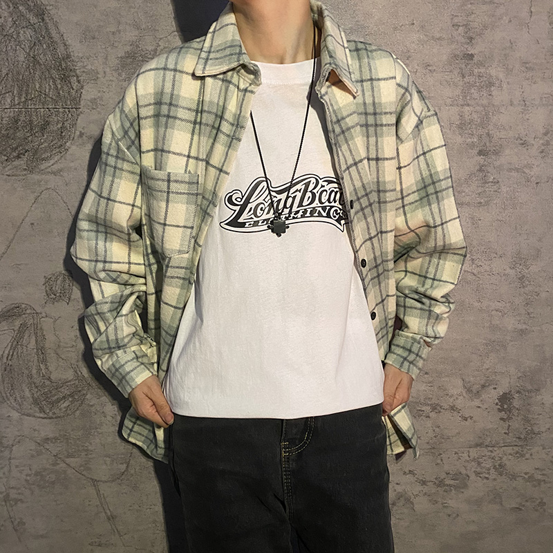 เสื้อเชิ้ตผู้ชายแขนยาวลายสก๊อต - Street Fashion Guys บทวิจารณ์และราคา