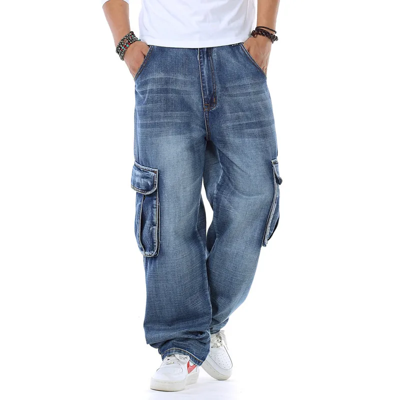 Mens Baggy กางเกงยีนส์ฤดูใบไม้ - Street Fashion Guys บทวิจารณ์และราคา