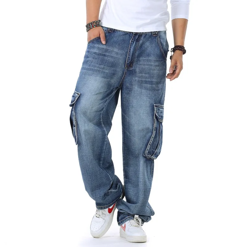 Mens Baggy กางเกงยีนส์ฤดูใบไม้ - Street Fashion Guys บทวิจารณ์และราคา