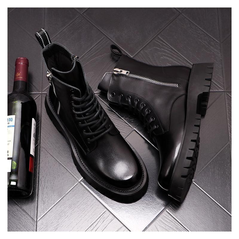 รองเท้าบูทหนังแท้แฟชั่นหรูสำหร - Street Fashion Designer บทวิจารณ์และราคา