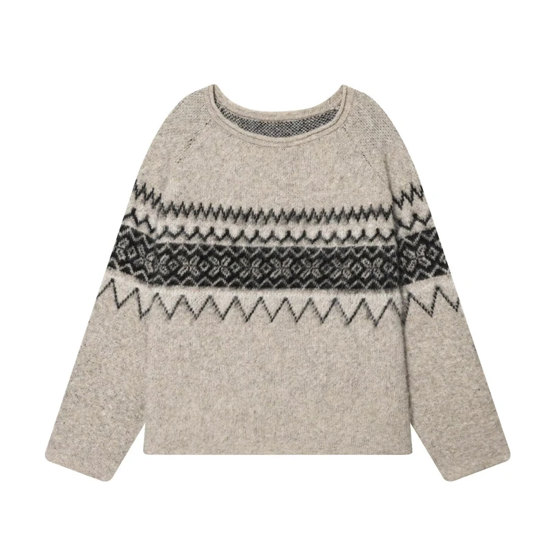 เสื้อไหมพรมทรงหลวมสำหรับฤดูใบไ - Street Fashion Look บทวิจารณ์และราคา