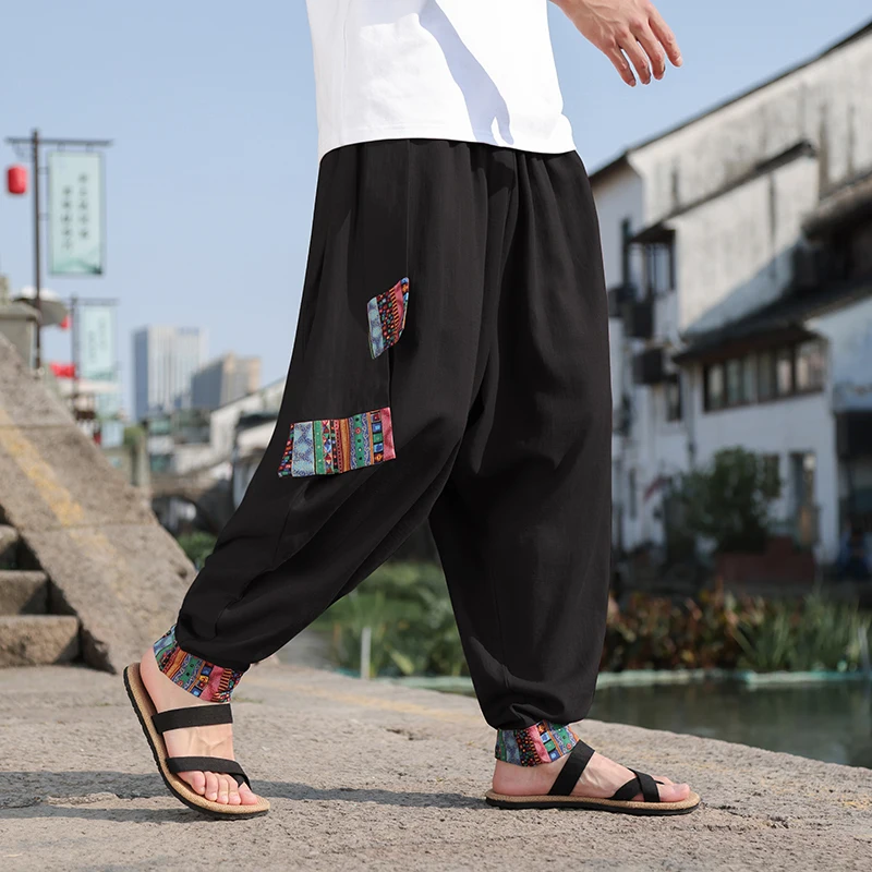 กางเกงขายาวทรงหลวมสไตล์จีนย้อน - Street Fashion In Chinese บทวิจารณ์และราคา