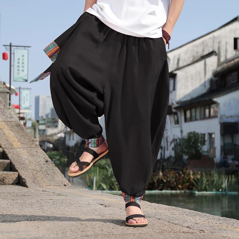 กางเกงขายาวทรงหลวมสไตล์จีนย้อน - Street Fashion In Chinese บทวิจารณ์และราคา