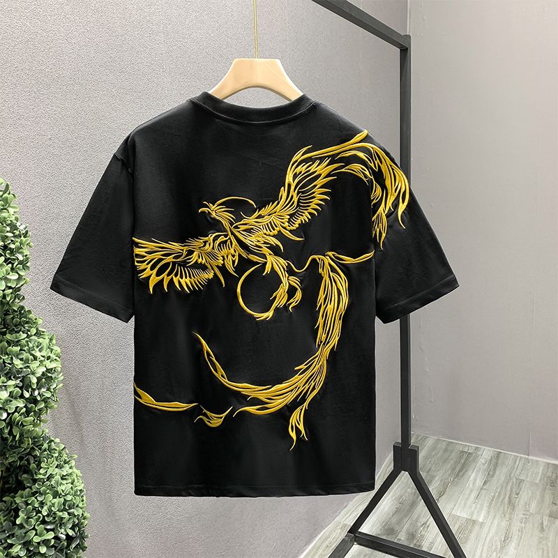 เสื้อยืดแขนสั้นปักลายฟีนิกซ์สไ - Street Fashion In Chinese บทวิจารณ์และราคา